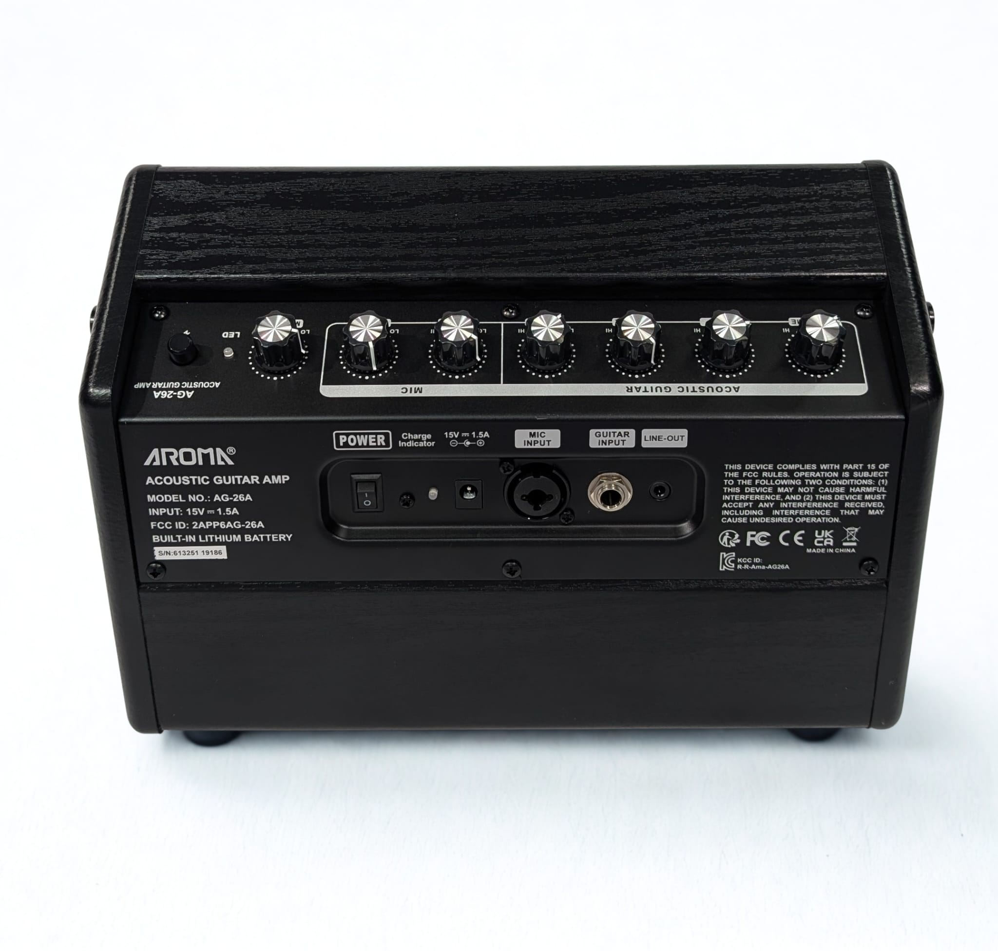 Aroma A26 Akku Akustikverstärker 25W mit Bluetooth - Black