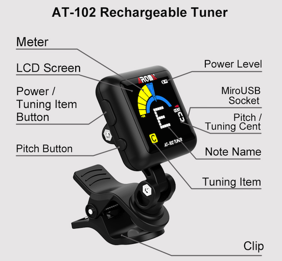 Aroma Clip Tuner wiederaufladbar AT-102 Aroma Clip Tuner wiederaufladbar AT-102