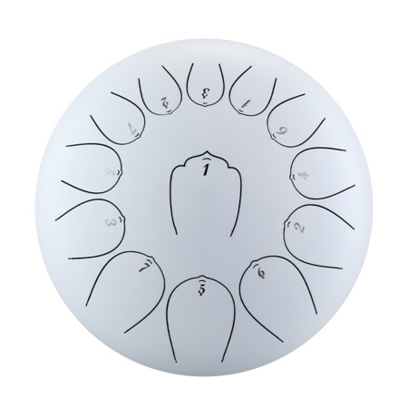 U-Turn Steel Tongue Drum 12" 13Töne - elderflower white