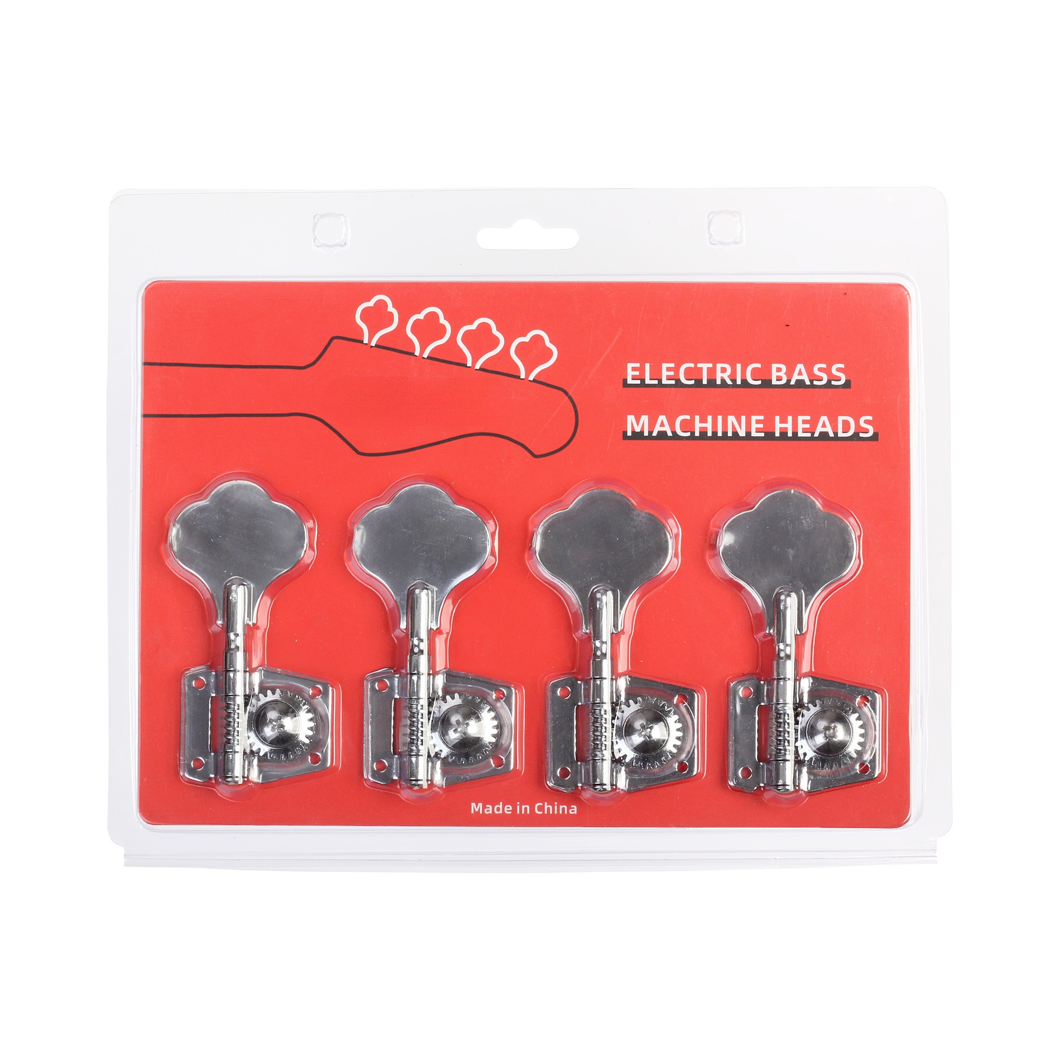 AMD Stimmmechaniken Bass, 4x Links offen, silber