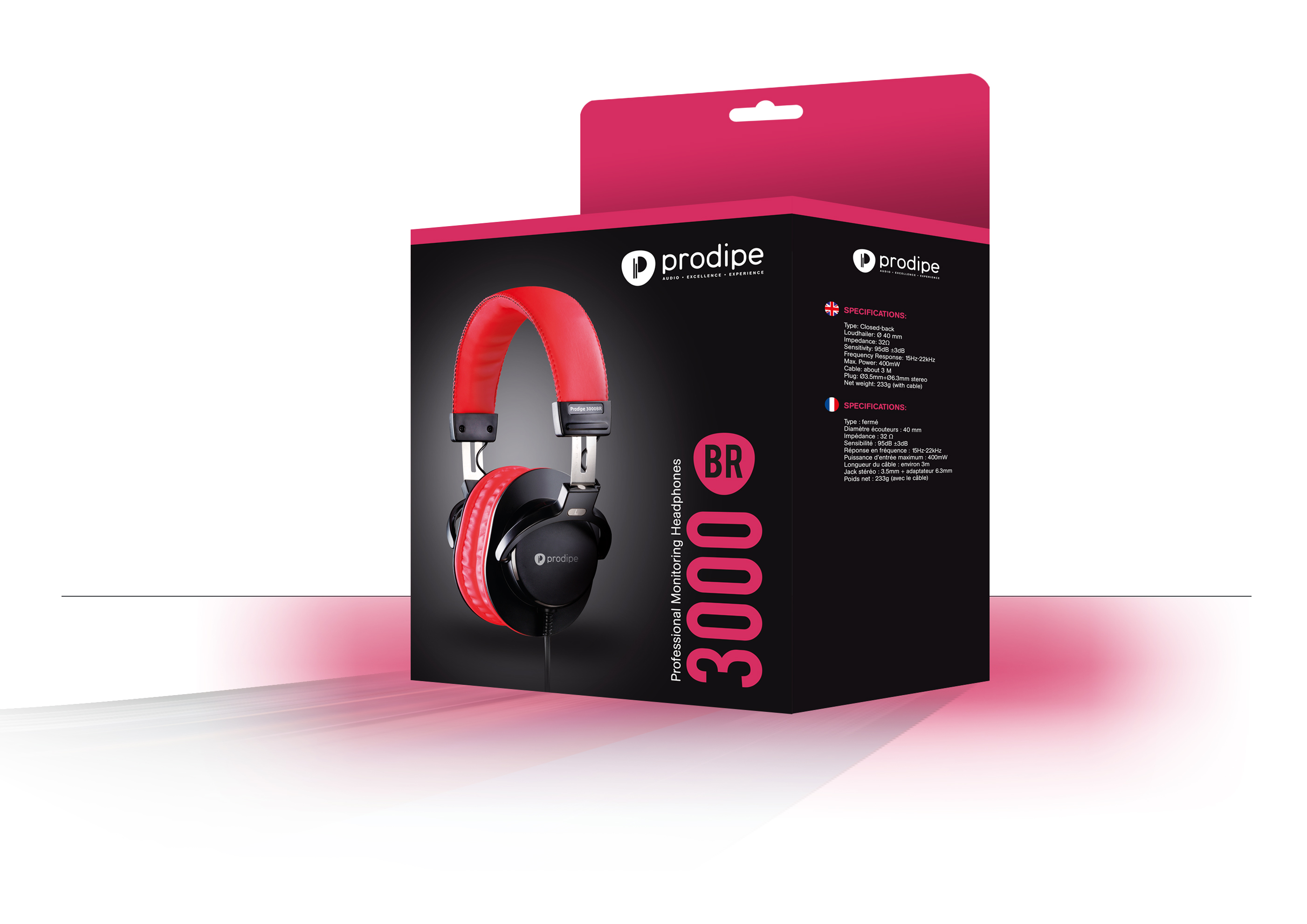 Prodipe Kopfhörer 3000, black/red