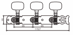 AG302 Stimmmechanik für Konzertgitarre Nickel/Schwarz – Klassikgitarrenmechanik 3+3