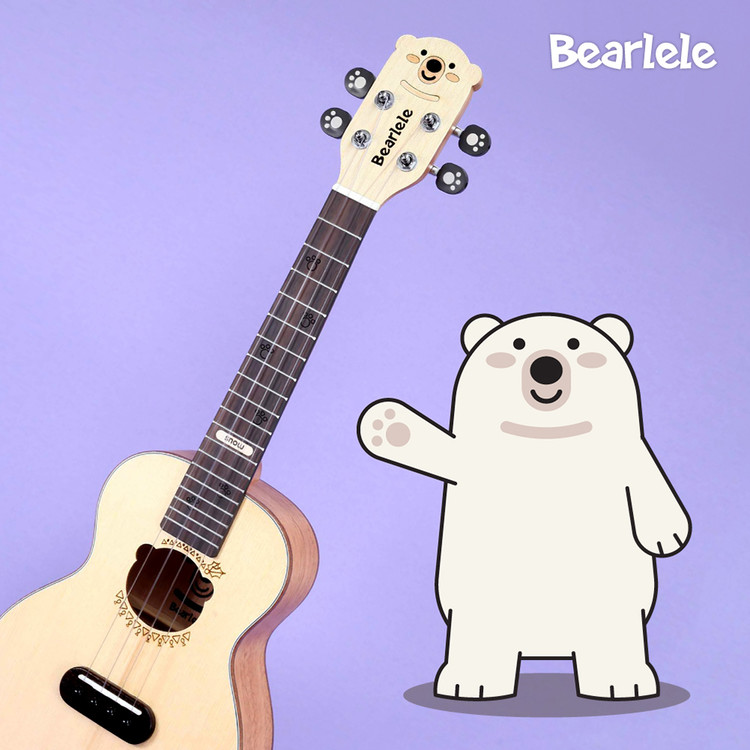 Bearlele Snow - Konzert Ukulele inkl. stabilem Gigbag Bearlele Snow - Konzert Ukulele inkl. stabilem Gigbag
