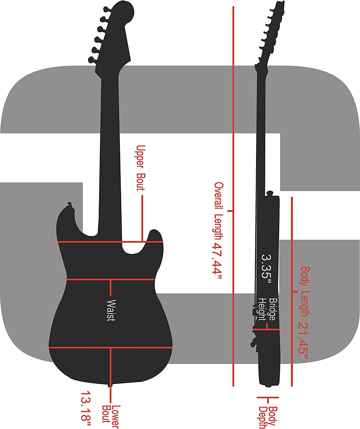 Crossrock CRW600BTW Holzkoffer E-Bass, Tweed, rechteckig