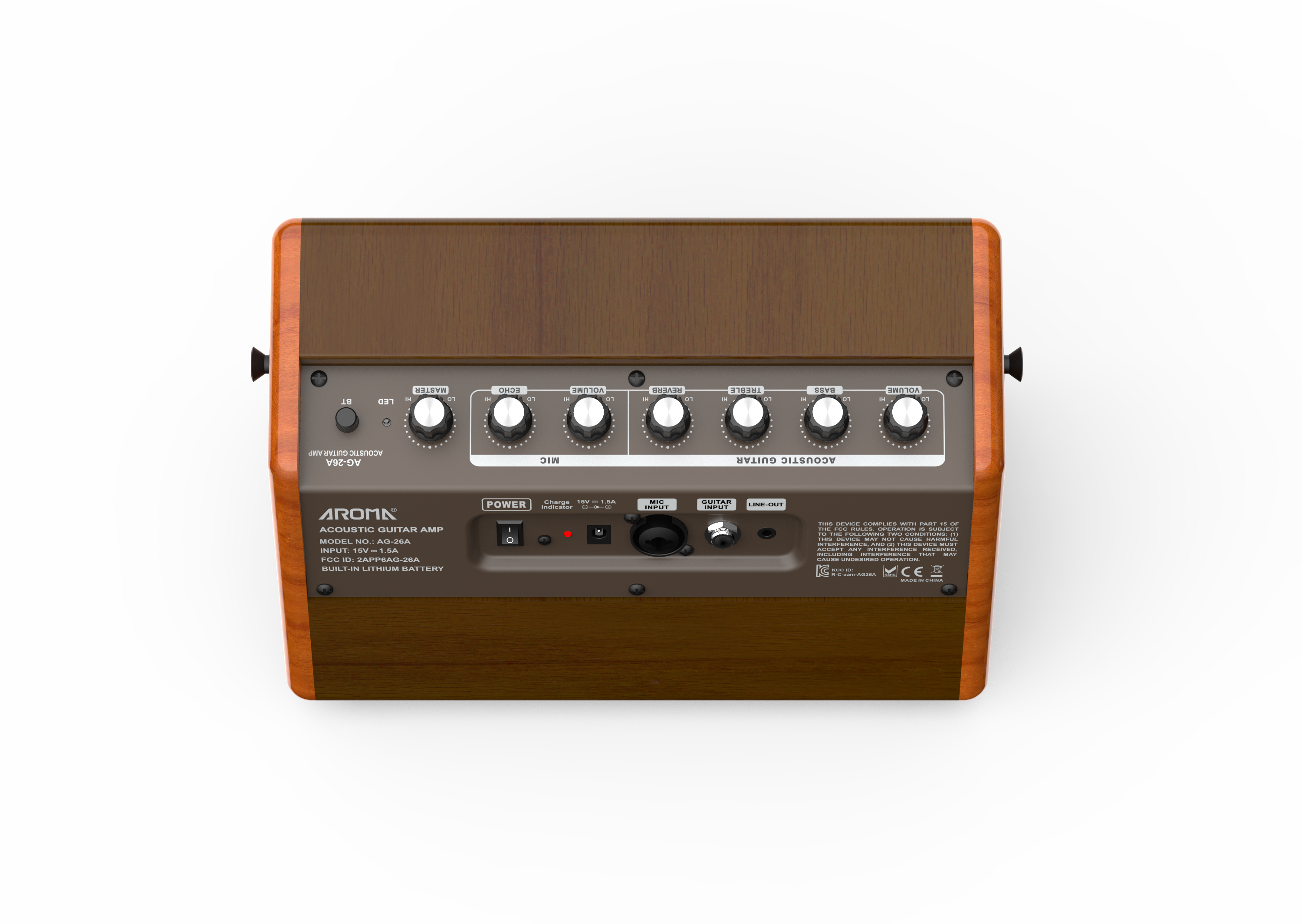 Aroma A26 Akku Akustikverstärker 25W mit Bluetooth - Black