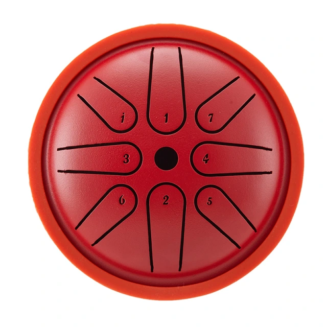 U-Turn Steel Tongue Drum 4" 8 Töne, lava red