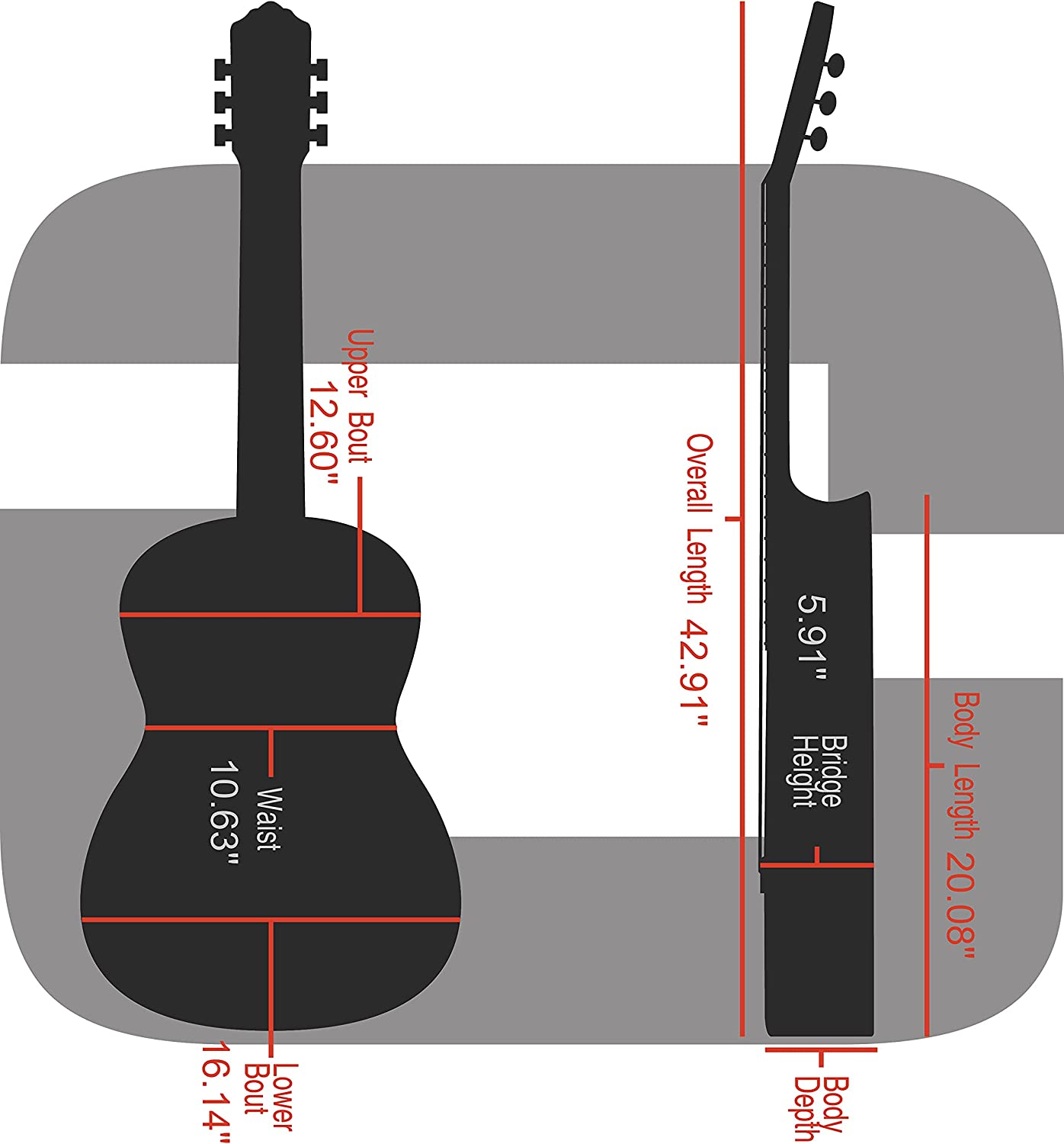 Crossrock CRF2020 OM BK Fiberglass OM/000-Style Gitarren 