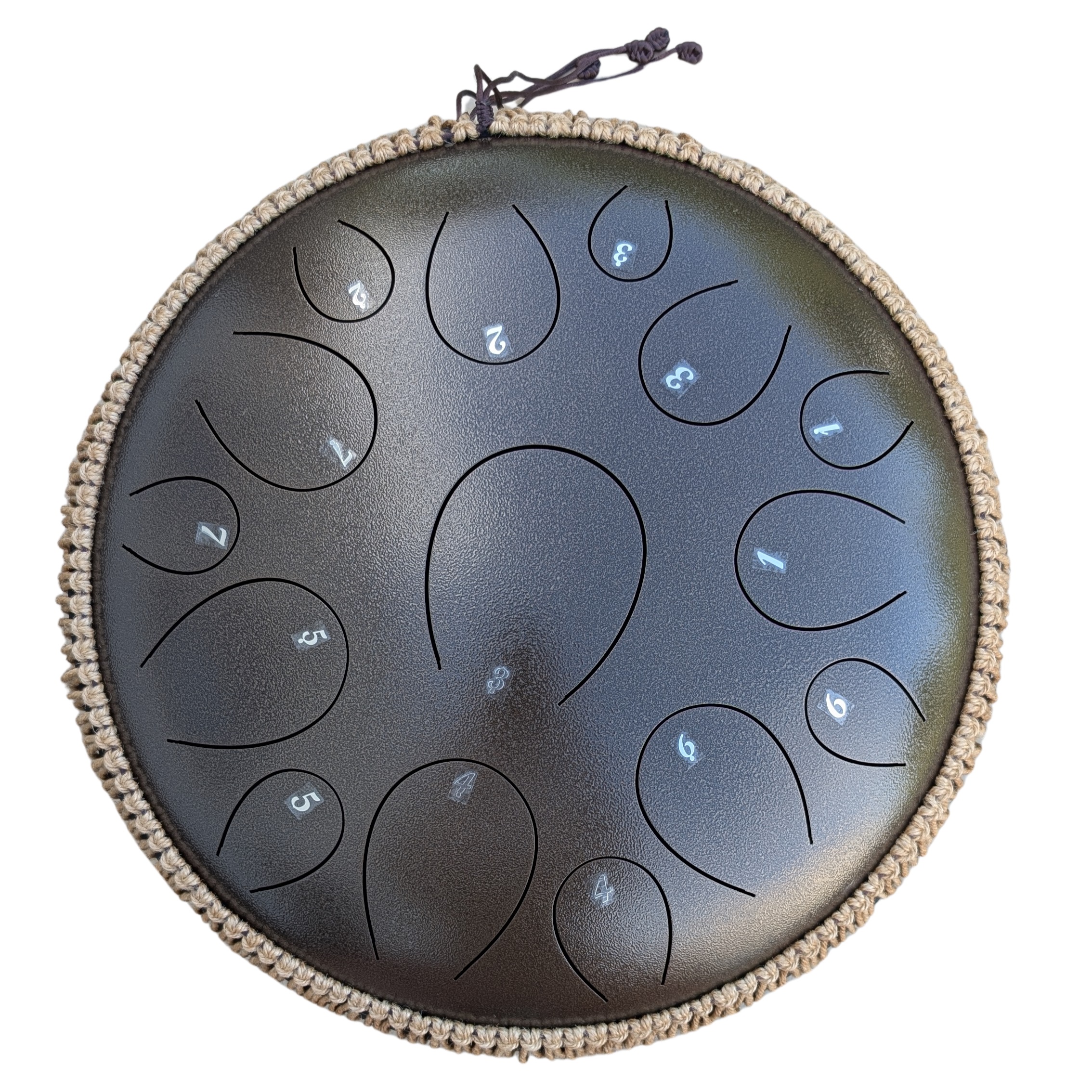 U-Turn Steel Tongue Drum 14" 15Töne - hammered silver